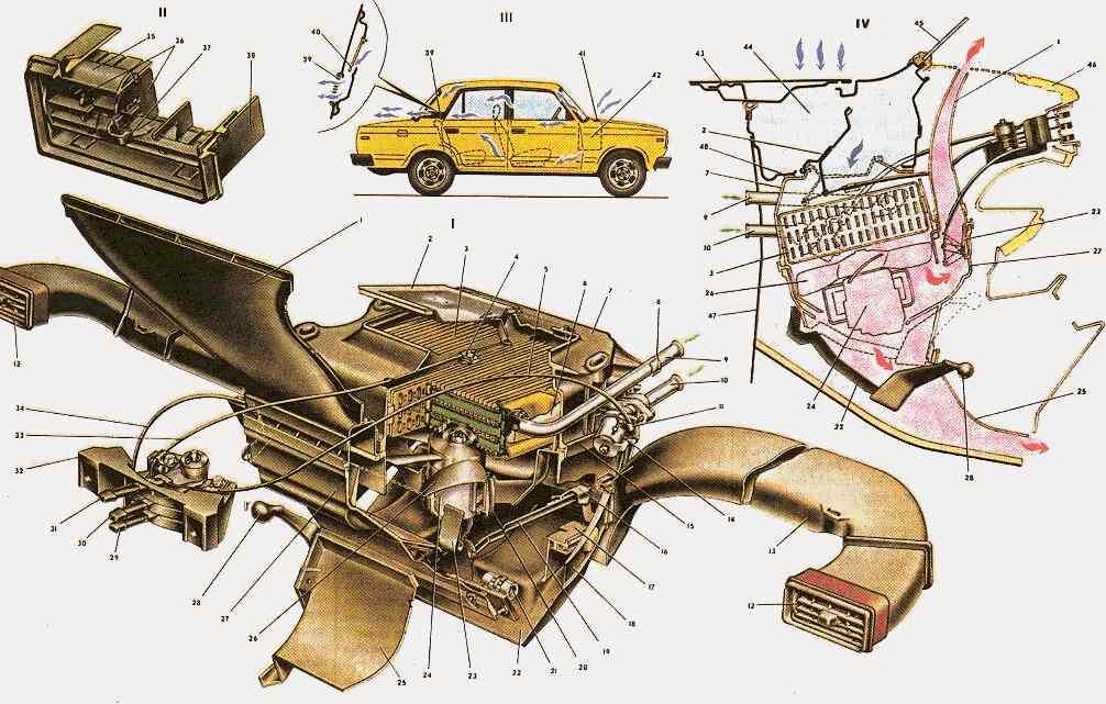 Ваз 2105 схема печки