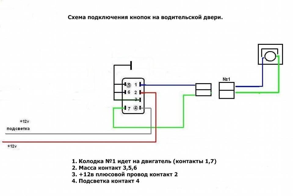 Схема подключения стеклоподъемников. установка электростеклоподъемников
