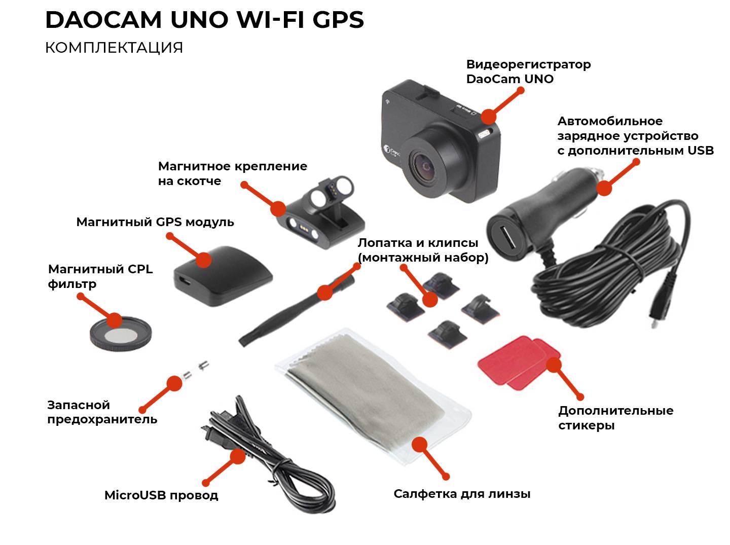 Обзор видеорегистратора Daocam Uno Wi-Fi с функцией GPS и матрицей Sony