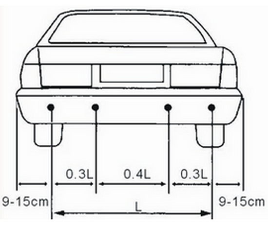 Установка датчиков парктроника, правильная установка парктроников: передних, задних, дисплея